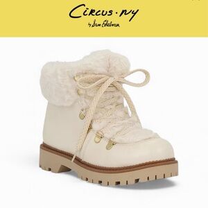 CIRCUS BY SAM EDELMAN KILBOURN FAUX FUR LUG SOLE WINTER HIKING STYLE BOOTS